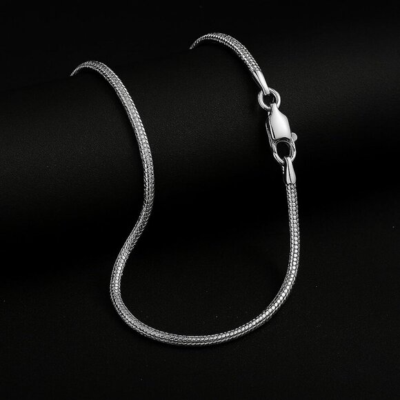 925 Sterling Silver 1MM Round Snake Chain Necklace for Women – Italian Silver Ne - Picture 3 of 7